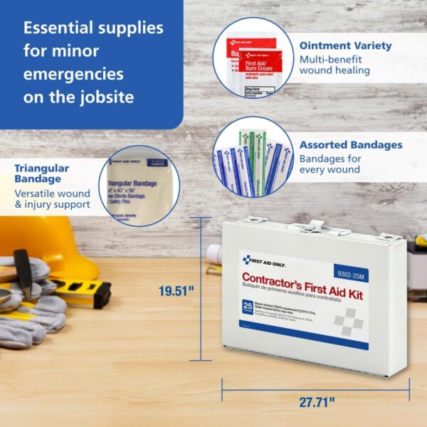 First Aid Only 9302-25M 25-Person Contractor's Emergency First Aid Kit for Home Renovation, Job Sites, and Construction Vehicles, 178 Pieces - Image 5