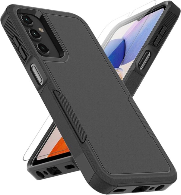 for Samsung Galaxy A15 5G Case: Dual Layer Protective Heavy Duty Cell Phone Cover Shockproof Rugged with Screen Protector - Military Protection Bumper Tough - Samsung Galaxy A15 5G 2024, Black - Image 2