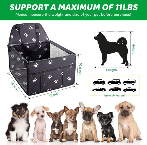 GENORTH Small Dog Car Seats for Small Dogs,Upgrade Folding Puppy/Pet Car Seat with PVC Frame Construction, Dog Booster Seats for Small Pets - Image 6