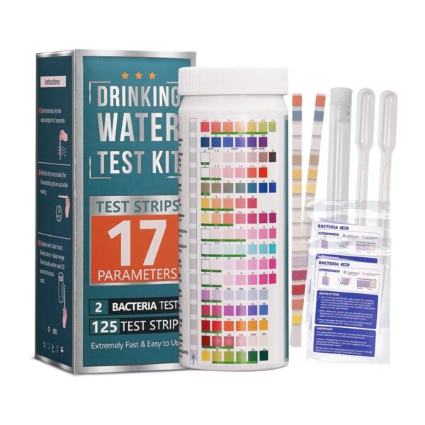 17 in 1 Water Testing Kits for Drinking Water, 125 Strips Water Hardness Test Kit, Tap and Well Water Test Kit for Lead, Iron, Fluoride, Copper, PH Test Strips and More - Image 2