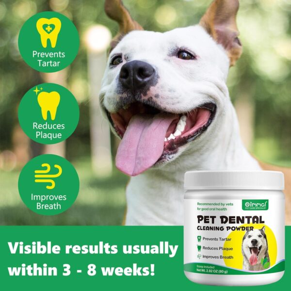 Teeth Cleaning Powder for Dogs, Dental Powder for Dogs - Dog Breath Freshener Powder with Probiotics for Bad Breath, Plaque, Tartar Remover - Dental Care Supplies for Small, Medium, Large Dogs - 80g - Image 9