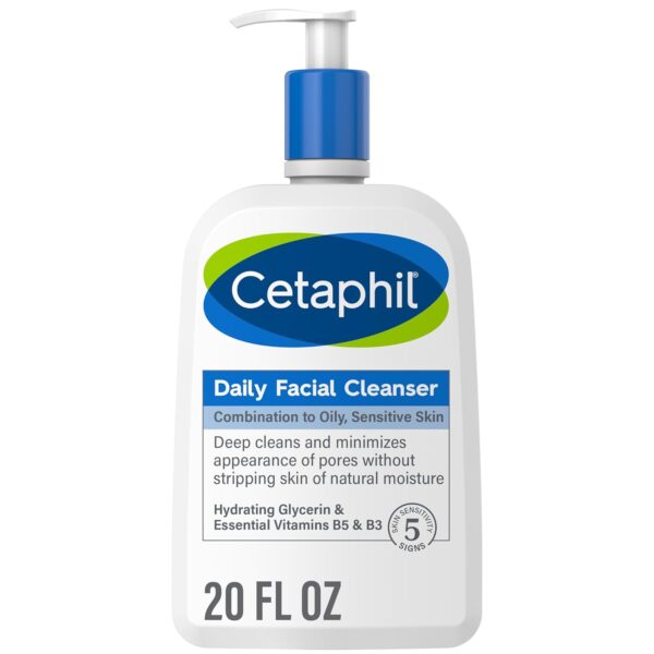 Cetaphil Face Wash, Daily Facial Cleanser for Sensitive, Combination to Oily Skin, Mother's Day Gifts, NEW 20 oz, Gentle Foaming, Soap Free, Hypoallergenic - Image 2