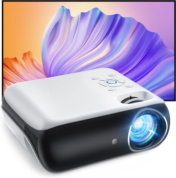 HAPPRUN Projector, Native 1080P Bluetooth Projector with 100" Screen, Portable Outdoor Movie Projector, Mini Projector for Home Bedroom, Compatible with Smartphone,HDMI,USB,AV,Fire Stick,PS5 - Image 2