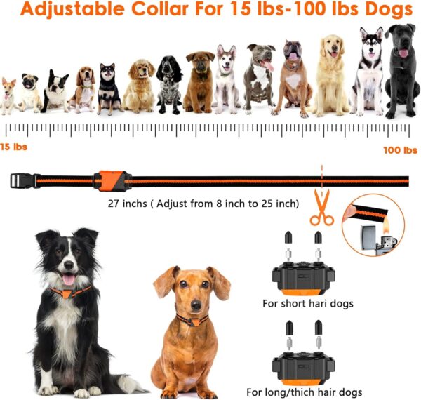 Dog Shock Collar, IP67 Waterproof Dog Training Collar with Remote, 3 Training Modes, Shock, Vibration and Beep, Rechargeable Electric Shock Collar for Large Medium Small Dog - Image 7