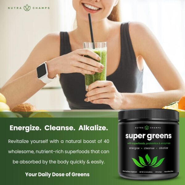 NutraChamps Super Greens Powder and Super Greens Antioxidant Powder Bundle - Image 9