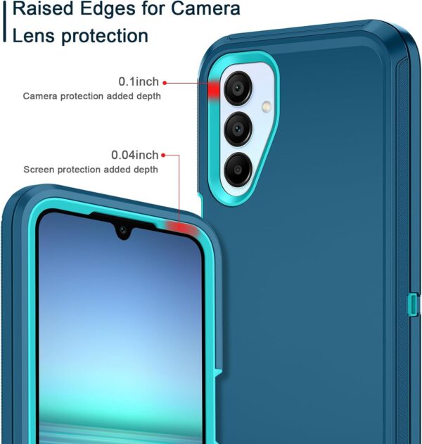 I-HONVA for Samsung Galaxy A15 5G Case Shockproof Dust/Drop Proof 3-Layer Full Body Protection [Without Screen Protector] Rugged Heavy Duty Cover Case for Galaxy A15 5G,Turquoise - Image 4