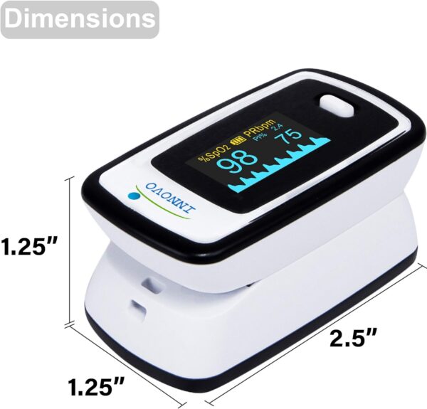 Innovo Fingertip Pulse Oximeter with Plethysmograph & Perfusion Index, Deluxe Ivory White (Made Exclusively for Amazon.com) - Image 5