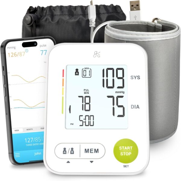 Greater Goods Bluetooth Blood Pressure Monitor for Home Use, Upper Arm BP Monitor with Balance Health App - Image 2