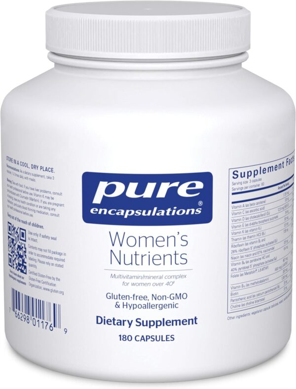 Pure Encapsulations Women's Nutrients - Multivitamin for Women Over 40 to Support Urinary Tract Health, Breast Cell Health & Eye Integrity* - with Vitamin C, Vitamin E & Vitamin A - 180 Capsules - Image 2