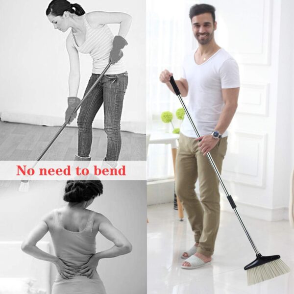 Broom and Dustpan Set for Home with Lid Indoor Upright Dustpan and Broom Combo Dust Pan with Long Handle Standing Sweeper Angle Broom Sweeping Room Office Garden Kitchen Floor Kids Pet Hair - Image 4