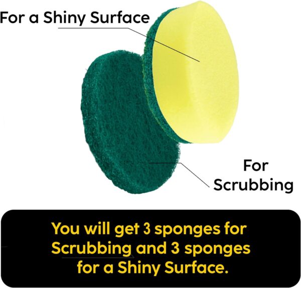 Sponge Brush Heads (6 Units) for Electric Spin Scrubber | Designed for Cleaning Smooth Surfaces - Image 5