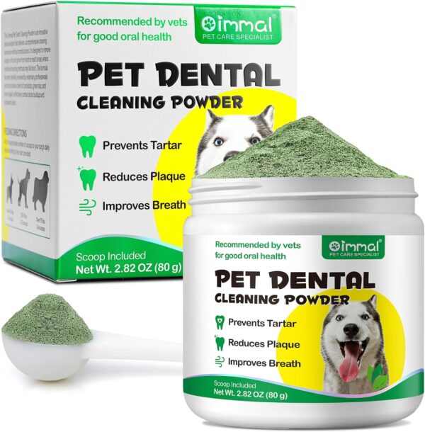 Teeth Cleaning Powder for Dogs, Dental Powder for Dogs - Dog Breath Freshener Powder with Probiotics for Bad Breath, Plaque, Tartar Remover - Dental Care Supplies for Small, Medium, Large Dogs - 80g - Image 2