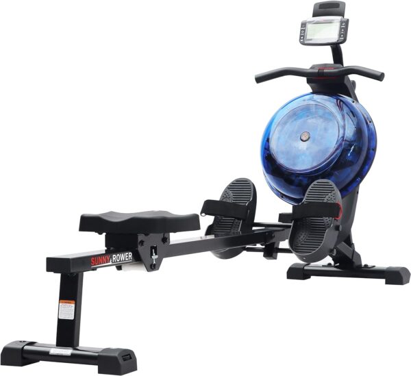 Sunny Health & Fitness Elite Water Rowing Machine with High Resistance Vertical Tank, Optional Exclusive Bluetooth SunnyFit App - Image 3