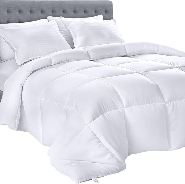 Utopia Bedding Down Alternative Comforter (Twin, White) - All Season Comforter - Plush Siliconized Fiberfill Duvet Insert - Box Stitched (Pack of 6) - Image 2