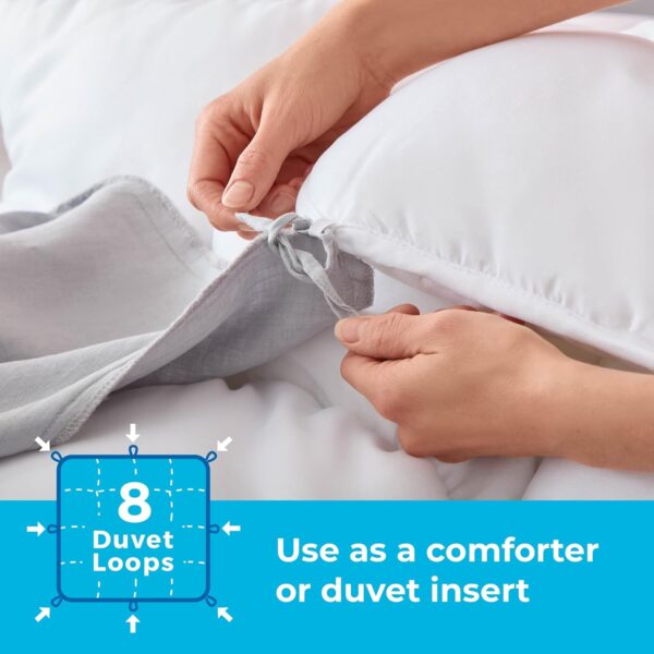 LINENSPA White Down Alternative Comforter and Duvet Insert - All-Season Comforter - Box Stitched Comforter - Bedding for Kids, Teens, and Adults - Queen - Image 6