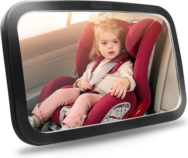 Shynerk Baby Car Mirror, Safety Car Seat Mirror for Rear Facing Infant with Wide Crystal Clear View, Shatterproof, Fully Assembled, Crash Tested and Certified - Image 2