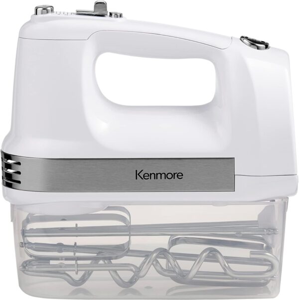 Kenmore 5-Speed Electric Hand Mixer/Blender, 250 Watts, with Beaters, Dough Hooks, Liquid Blending Rod, Automatic Cord Retract, Burst Control, and Clip-On Accessory Storage - Image 6