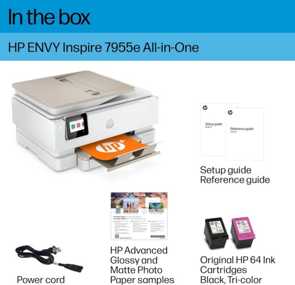 HP ENVY Inspire 7955e Wireless Color Inkjet Printer, Print, scan, copy, Easy setup, Mobile printing, Best-for home, Instant Ink with HP+,White - Image 9