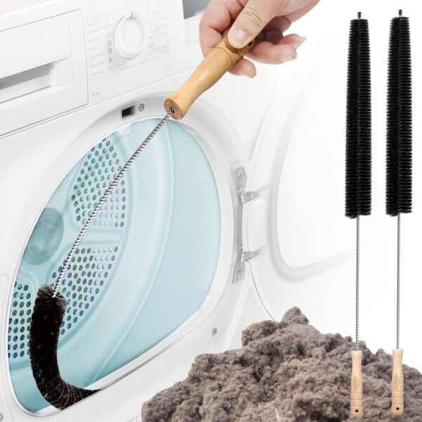 Holikme 2 Pack Dryer Vent Cleaner Kit Clothes Dryer Lint Brush Vent Trap Cleaner Home Essentials Long Flexible Vacuum Brush - Image 2