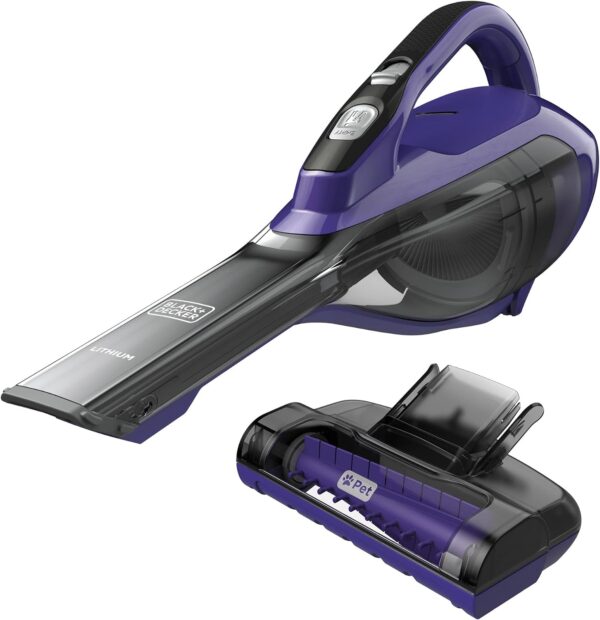 BLACK+DECKER dustbuster AdvancedClean Pet Cordless Handheld Vacuum with Motorized Head, Purple (HLVA325JP07) - Image 2