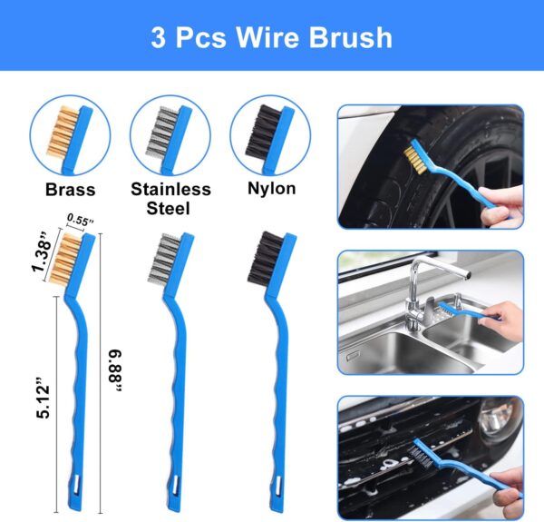 26Pcs Car Detailing Brush Set, Car Detailing Kit, Car Detailing Brushes, Car Cleaning Kit, Car Windshield Cleaning Tool, Professional Car Care kit - Car Wash Brush kit for Interior Exterior Wheels - Image 6