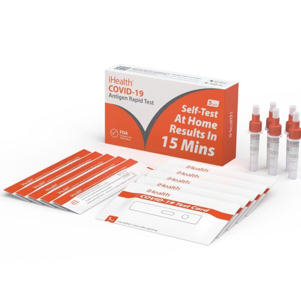 iHealth COVID-19 Antigen Rapid Test, 1 Pack, 5 Tests Total, FDA EUA Authorized OTC at-Home Self Test, Results in 15 Minutes with Non-invasive Nasal Swab, Easy to Use & No Discomfort - Image 8