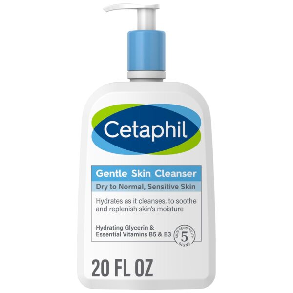 Cetaphil Face Wash, Hydrating Gentle Skin Cleanser for Dry to Normal Sensitive Skin, Mother's Day Gifts, NEW 20oz, Fragrance Free, Soap Free and Non-Foaming - Image 2