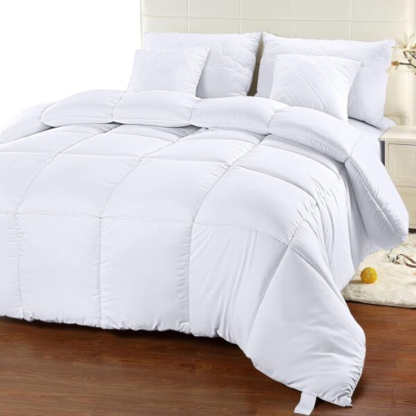 Utopia Bedding Comforter Duvet Insert - Quilted Comforter with Corner Tabs - Box Stitched Down Alternative Comforter (Queen, White) - Image 7