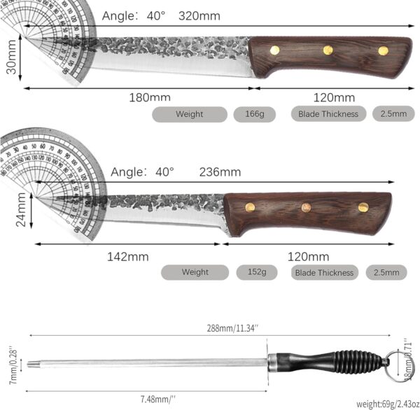 Chef/Butcher Fish Knife Set, High Carbon Steel Hand Forged Boning Carving Knife With Sheath For Kitchen, Camping, BBQ,8/12pcs - Image 4