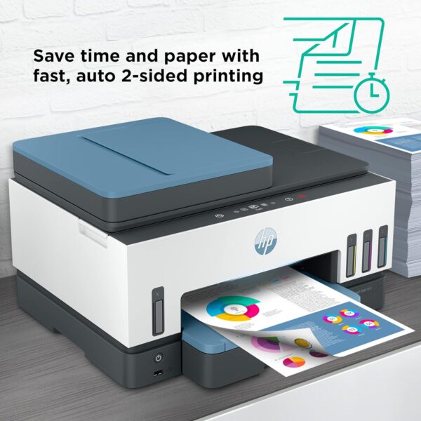 HP Smart -Tank 7602 Wireless Cartridge-free all in one printer, up to 2 years of ink included, mobile print, scan, copy, fax, auto doc feeder, featuring an app-like magic touch panel (28B98A) - Image 12