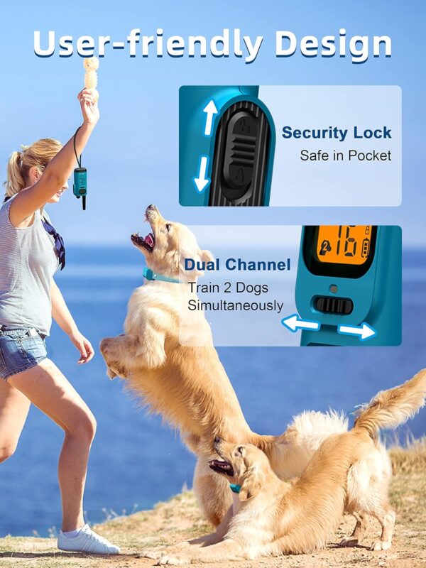 Bousnic Dog Training Collar with Remote - 4000ft Waterproof Dog Shock Collars 2 Dogs for Large Medium Small Dogs Rechargeable E Collars for Dogs Training with Beep Vibration Humane Shock(1-16) Mode - Image 7