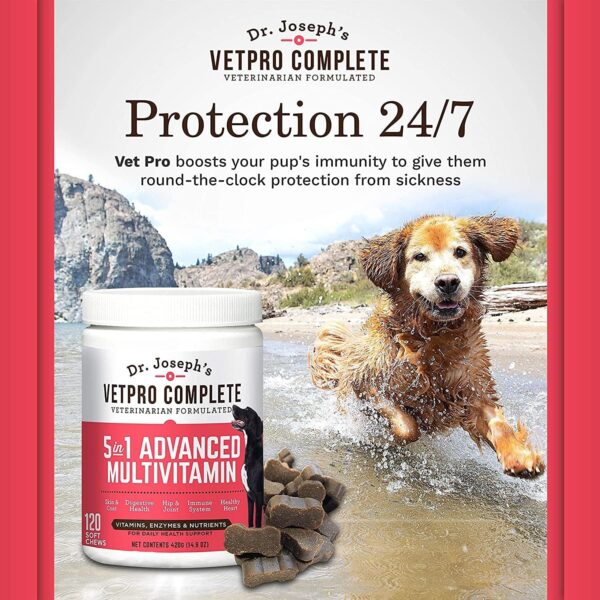 VetPro Dog Vitamins and Supplement Soft Chews with Probiotics, 120 Count, 5 in 1 Chewable Multivitamin for Puppy to Senior with Glucosamine for Hip and Joint Health, Immune System and Allergy Support - Image 8