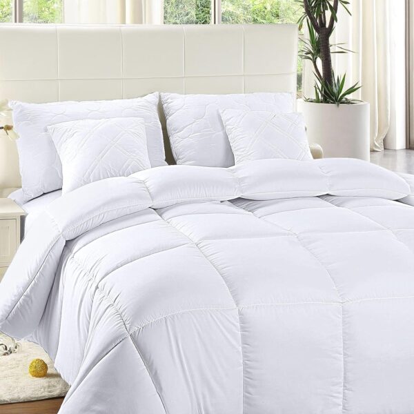 Utopia Bedding Comforter Duvet Insert - Quilted Comforter with Corner Tabs - Box Stitched Down Alternative Comforter - Twin XL (White, Pack of 4) - Image 4