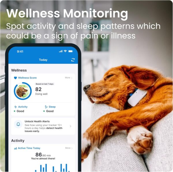 Tractive GPS Tracker & Health Monitoring for Dogs - Market Leading Pet GPS Location Tracker, Wellness & Escape Alerts, Waterproof, Works with Any Collar (White with Black Cover) - Image 4