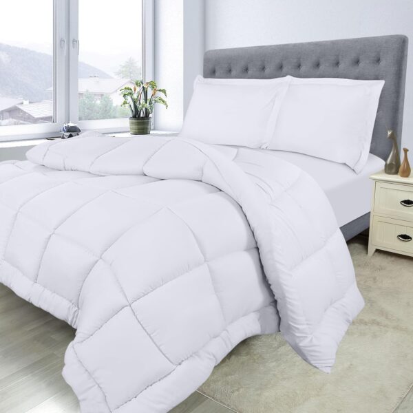 Utopia Bedding Queen Comforter Set with 2 Pillow Shams - Bedding Comforter Sets - Down Alternative White Comforter - Soft and Comfortable - Machine Washable - Image 8