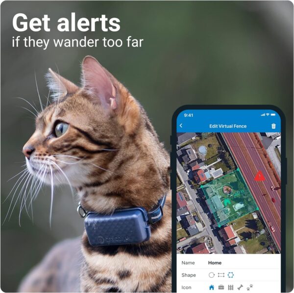 Tractive GPS Tracker & Health Monitoring for Cats (6.5 lbs+) - Market Leading Pet GPS Location Tracker | Wellness & Escape Alerts | Waterproof | Works with Any Collar (Dark Blue) - Image 8