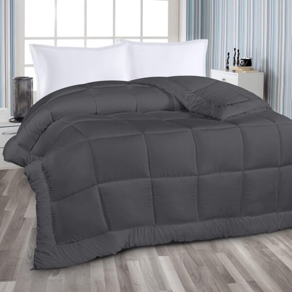 Utopia Bedding All Season Down Alternative Quilted Queen Comforter - Duvet Insert with Corner Tabs - Machine Washable - Bed Comforter - (Bulk Pack of 6 - Grey) - Image 5