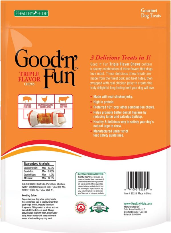 GOOD 'N' FUN Triple Flavor Chews, Rawhide Treats for Dogs - Image 4