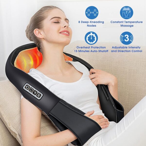 AERLANG Mothers Day Gifts Shiatsu Back and Neck Massager, Neck Massager Deep Tissue Kneading Massager Neck and Shoulder Massager with Heat, Mothers Day Mothers Day Gifts for Mom Wife((NOT Cordless) - Image 6