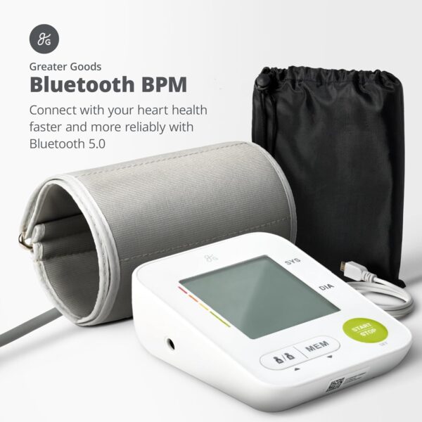 Greater Goods Bluetooth Blood Pressure Monitor for Home Use, Upper Arm BP Monitor with Balance Health App - Image 3