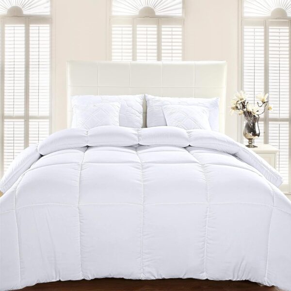 Utopia Bedding Comforter Duvet Insert - Quilted Comforter with Corner Tabs - Box Stitched Down Alternative Comforter - Twin XL (White, Pack of 4) - Image 5