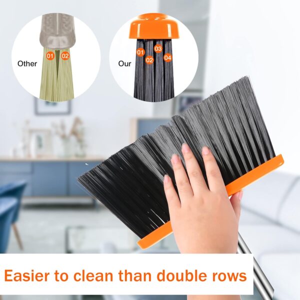 OLLSDIRE Broom and Dustpan Set for Home Upright Dustpan and Broom Combo Set with Long Handle Sweeping Office Kitchen Floor Pet Hair Standing Dust pan Angle Broom Cleaning Supplies Indoor - Image 10