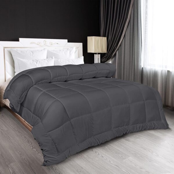 Utopia Bedding All Season Down Alternative Quilted Queen Comforter - Duvet Insert with Corner Tabs - Machine Washable - Bed Comforter - (Bulk Pack of 6 - Grey) - Image 4