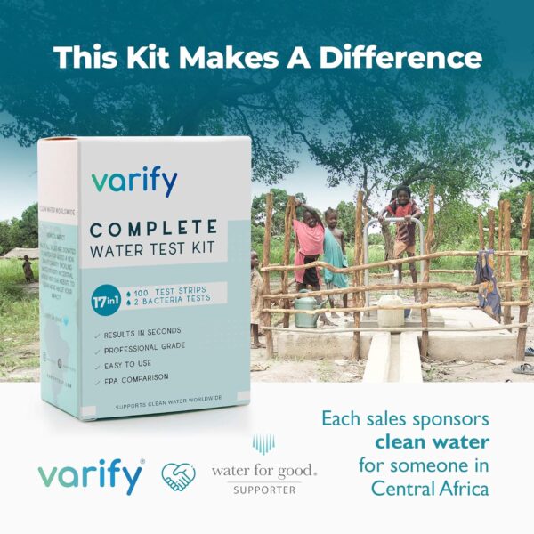 Varify 17 in 1 Complete Drinking Water Test Kit - 100 Strips + 2 Bacteria Tester Kits - Well, Tap, Home, City Water Testing Strip for Lead, Alkaline, Chlorine, Hardness, Iron, Fluoride, Copper & More - Image 8