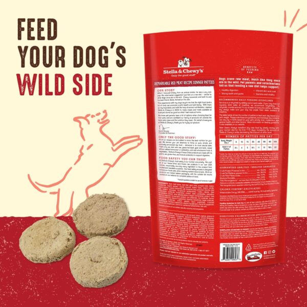 Stella & Chewy's Freeze Dried Raw Dinner Patties – Grain Free Dog Food, Protein Rich Remarkable Red Meat Recipe – 14 oz Bag - Image 4