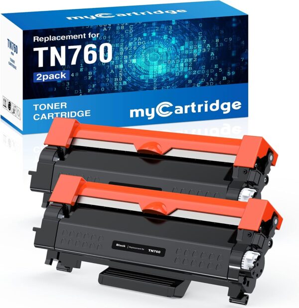 myCartridge Remanufactured Toner Cartridge Replacement for Brother TN760 TN-760 TN730 TN-730 for MFC-L2710DW MFC-L2750DW HL-L2370DW HL-L2395DW DCP-L2550DW HL-L2350DW Printer Toner Cartridges(2 Black) - Image 2