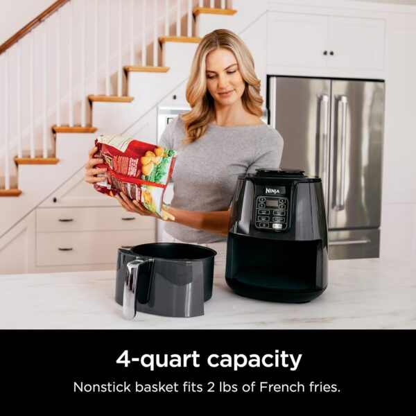 Ninja AF101 Air Fryer that Crisps, Roasts, Reheats, & Dehydrates, for Quick, Easy Meals, 4 Quart Capacity, & High Gloss Finish, Grey - Image 3