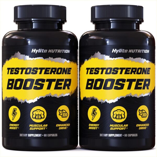 Testosterone Booster - Testosterone Supplement for Men - Male Enhancing Pills for Muscle Growth, Libido, Stamina, Strength - Tongkat Ali Muscle Builder Workout Supplement - Total T Test Boost - 2 PACK - Image 2