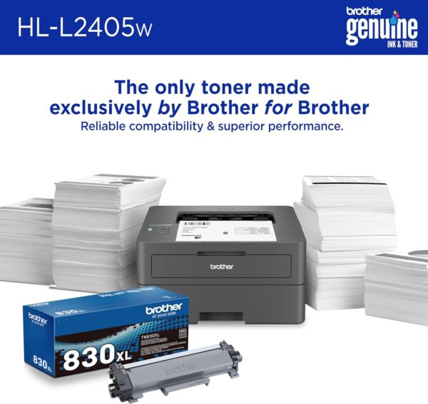 Brother HL-L2405W Wireless Compact Monochrome Laser Printer with Mobile Printing, Black & White Output | Includes Refresh Subscription Trial(1), Amazon Dash Replenishment Ready - Image 5