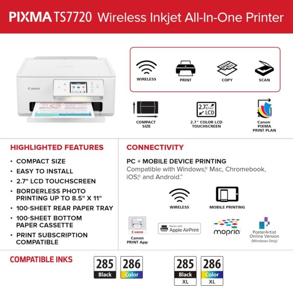 Canon PIXMA TS7720 – Wireless Home All-in-One Printer - Image 7